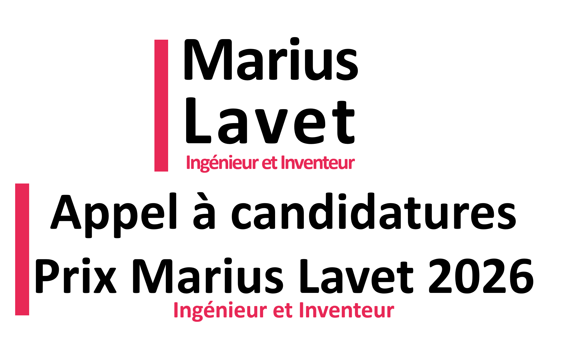 APPEL A CANDIDATURES : Prix Marius Lavet, ingnieur et inventeur 2026